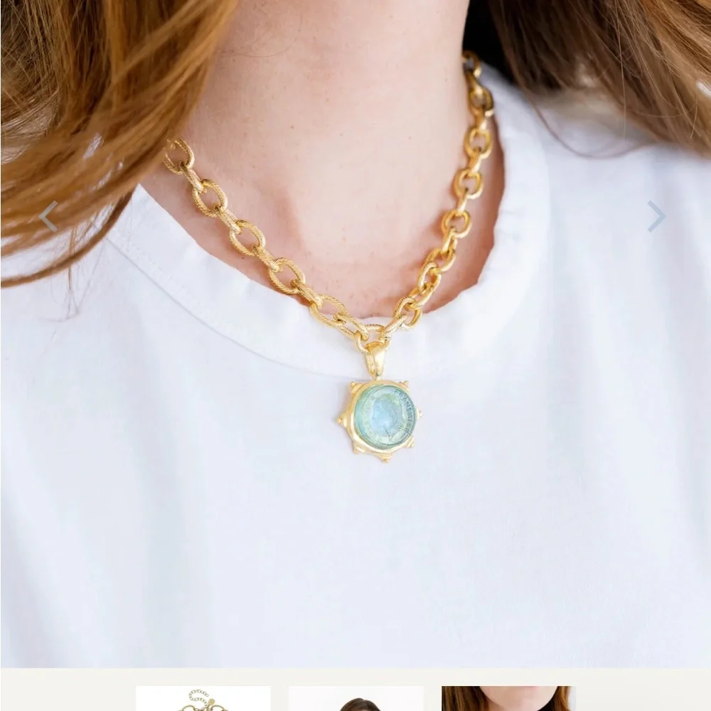 Susan Shaw Venetian Glass Coin Necklace - Picture 2 of 8